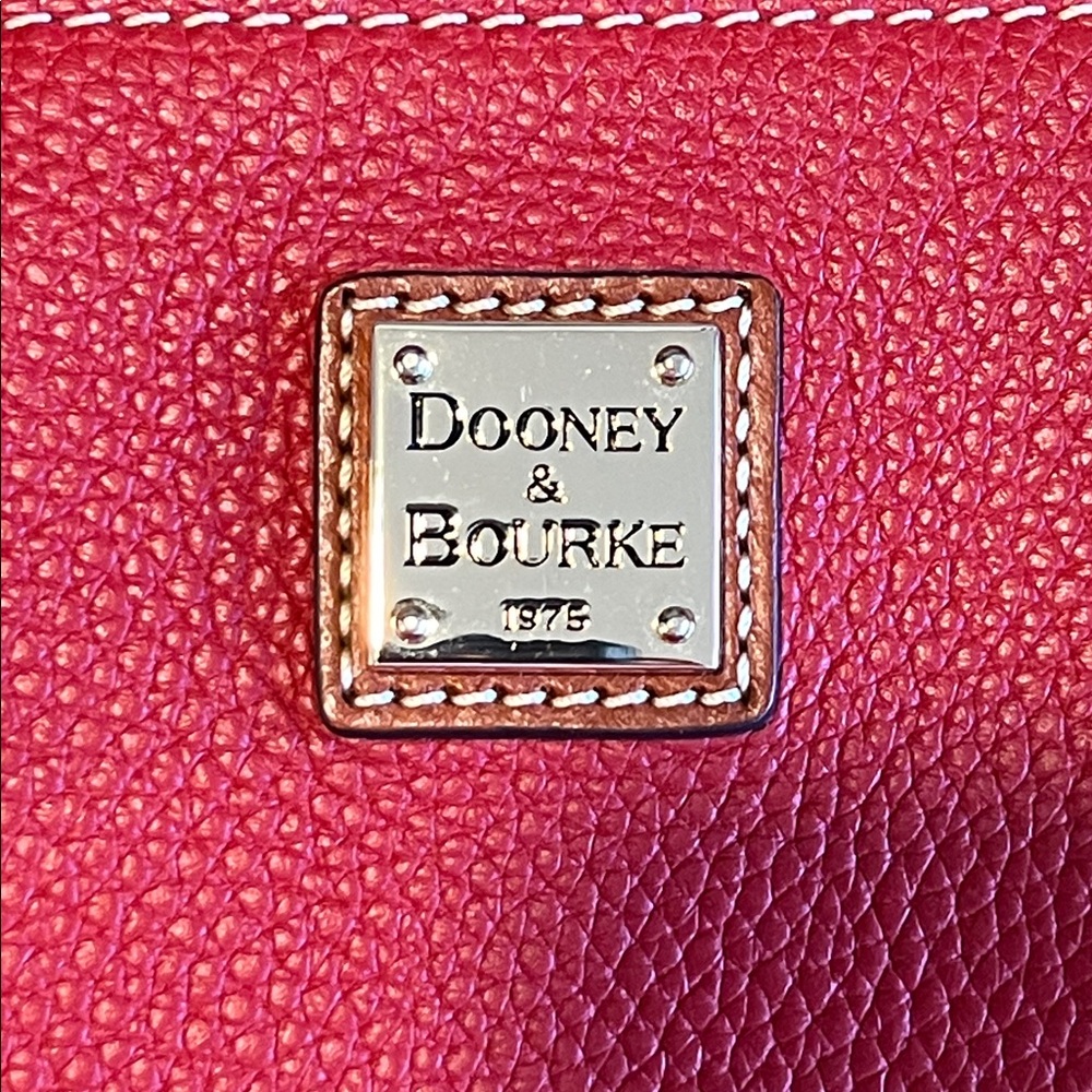 Dooney & Bourke Red Pebbled Leather Tote Bag - Picture 4 of 12